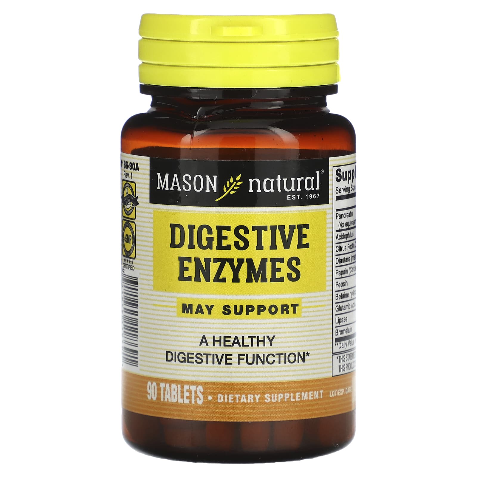 Mason Natural-Digestive Enzymes-90 Tablets