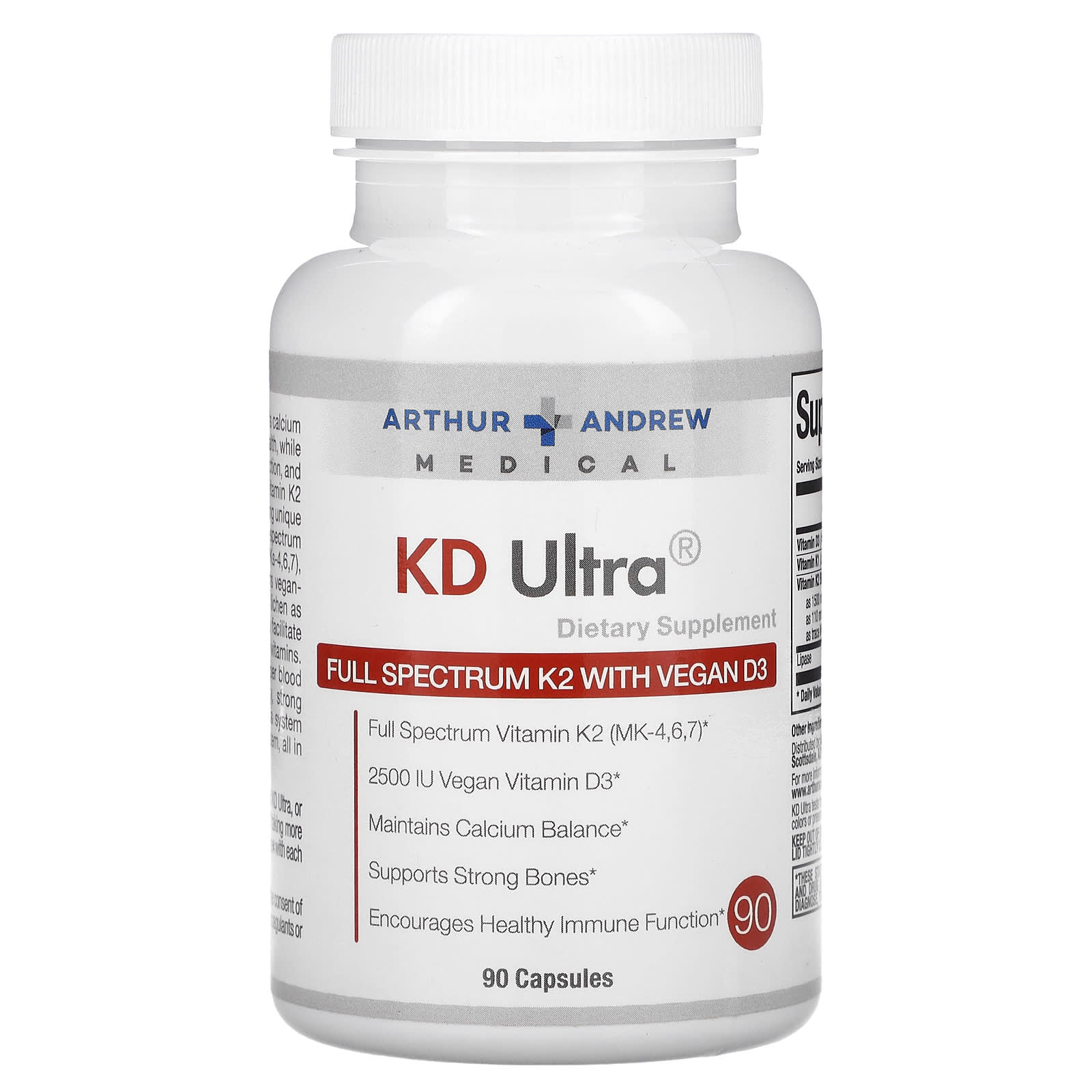 Arthur Andrew Medical-KD Ultra-Full Spectrum K2 with Vegan D3-90 Capsules