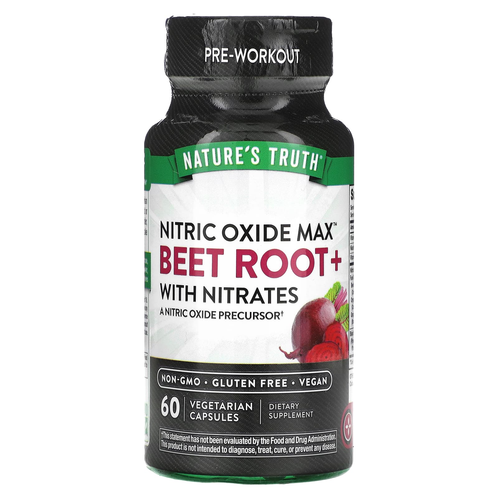 Nature's Truth-Nitric Oxide-Beet Root+ with Nitrates-60 Vegetarian Capsules