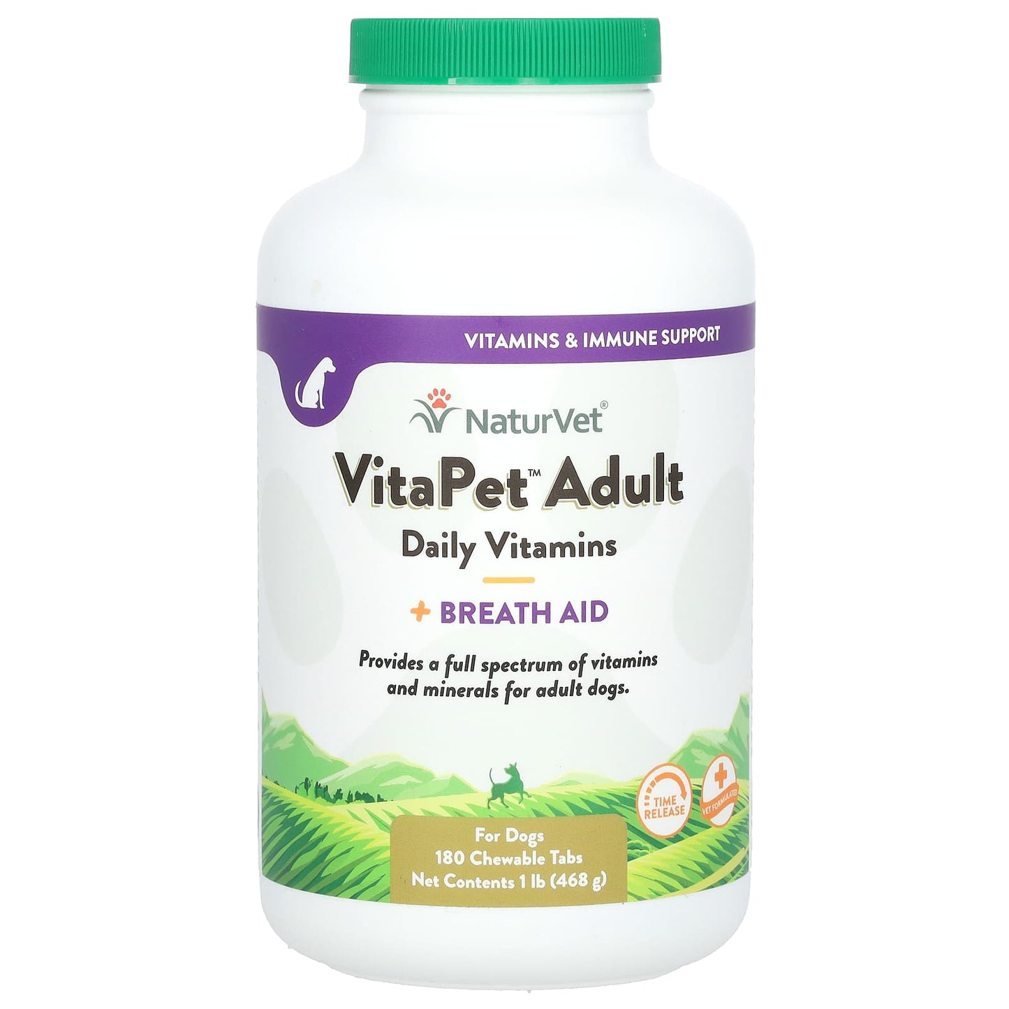 NaturVet-VitaPet Adult-Daily Vitamins + Breath Aid-For Dogs-180 Chewable Tabs-1 lb (468 g)