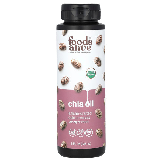 Foods Alive-Organic Chia Oil-Artisan Cold-Pressed-8 fl oz (236 ml)