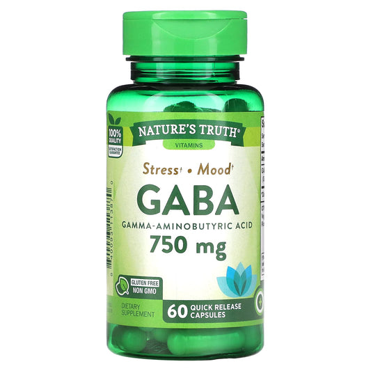 Nature's Truth-Gaba-Gamma Aminobutyric Acid-750 mg-60 Quick Release Capsules