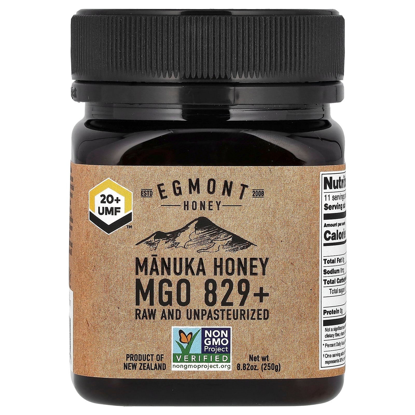 Egmont Honey-Manuka Honey-Raw and Unpasteurized-MGO 829+-8.82 oz (250 g)