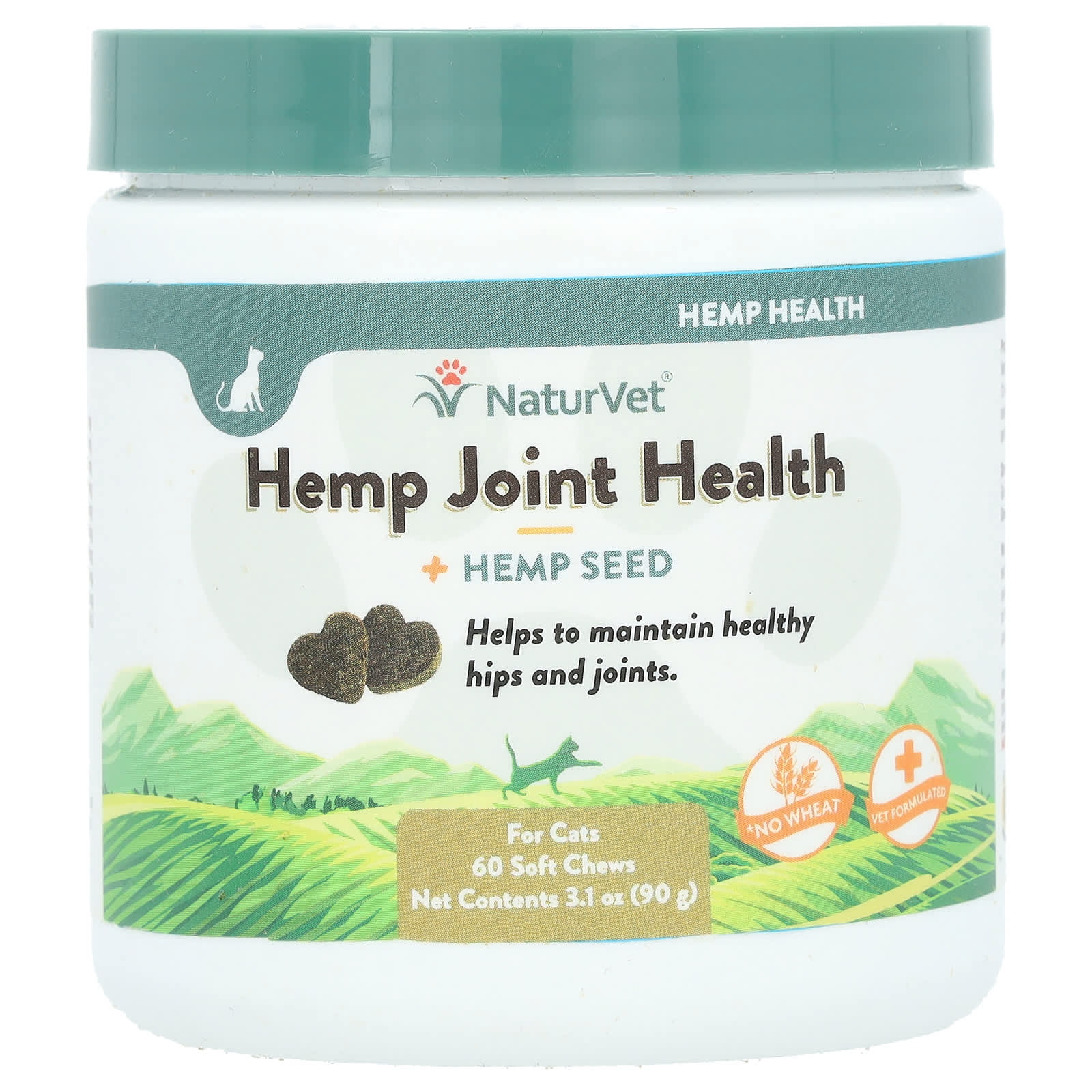 NaturVet-Hemp Joint Health + Hemp Seed-For Cats-60  Soft Chews-3.1 oz (90 g)