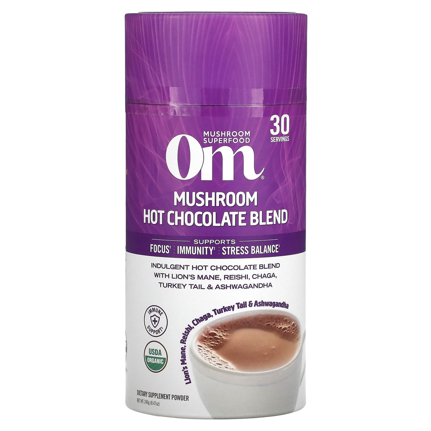 Om Mushrooms-Mushroom Hot Chocolate Blend-8.47 oz (240 g)