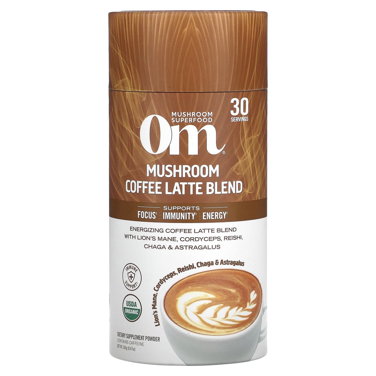 Om Mushrooms-Mushroom Coffee Latte Blend-8.47 oz (240 g)