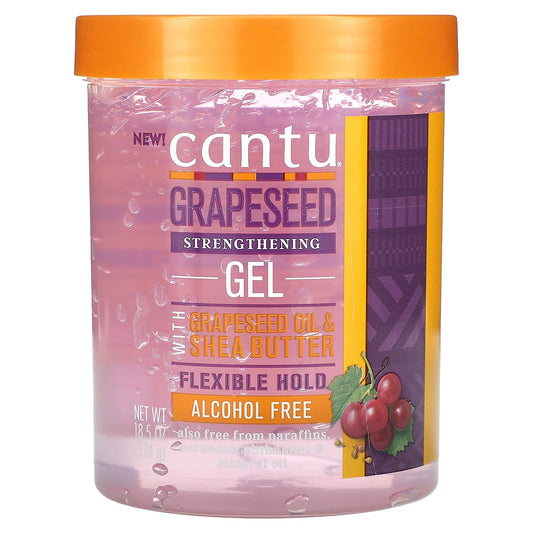 Cantu-Grapeseed Strengthening Gel-Flexible Hold-Alcohol Free-18.5 oz (524 g)