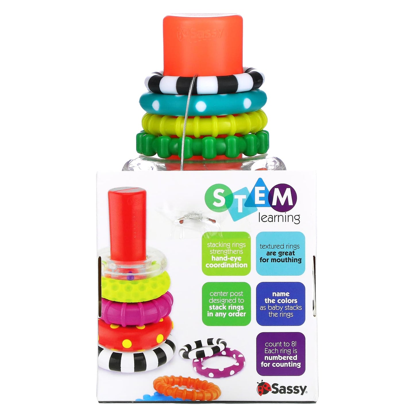 Sassy, Stack of Circles, Ring Stacker,  10 Piece Set