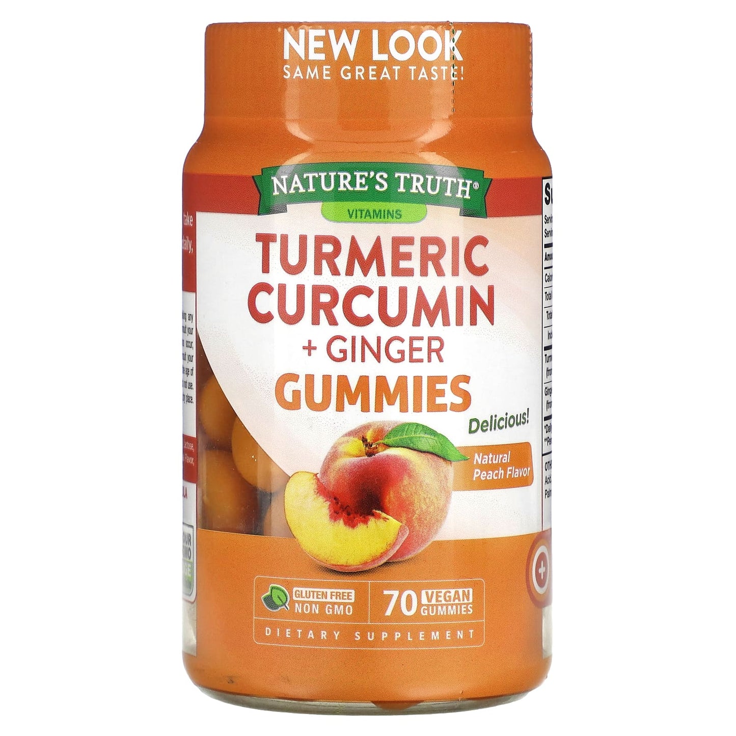 Nature's Truth-Turmeric Curcumin + Ginger-Natural Peach-70 Vegan Gummies