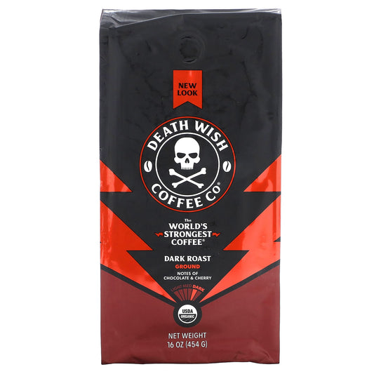 Death Wish Coffee-The World's Strongest Coffee-Ground-Dark Roast-16 oz (454 g)