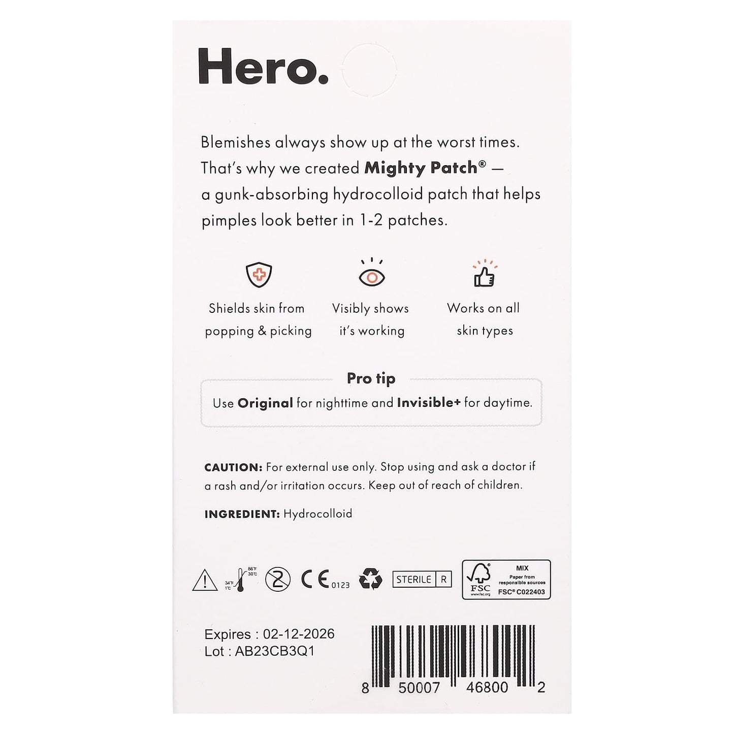 Hero Cosmetics, Mighty Patch Duo,  6 Original + 6 Invisible Patches