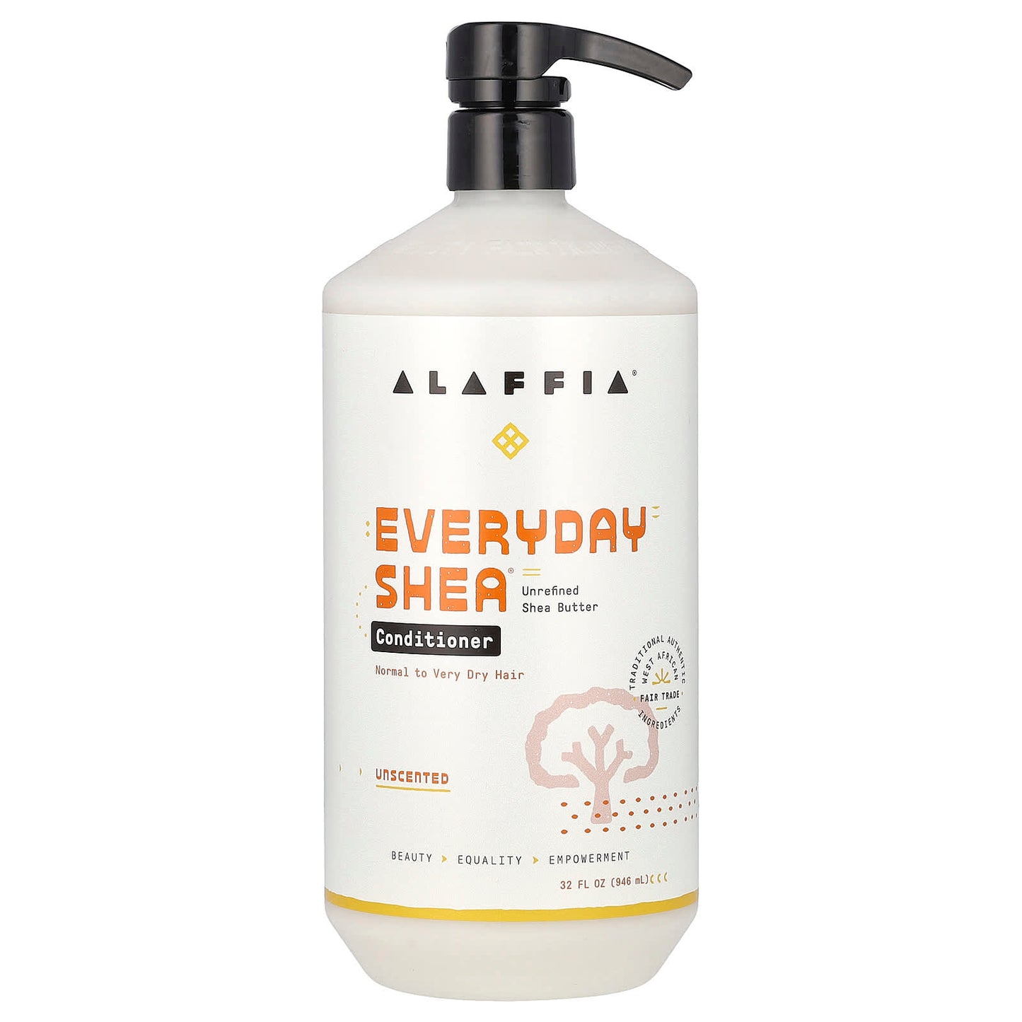 Alaffia-Everyday Shea Conditioner-Normal to Very Dry Hair-Unscented-32 fl oz (946 ml)