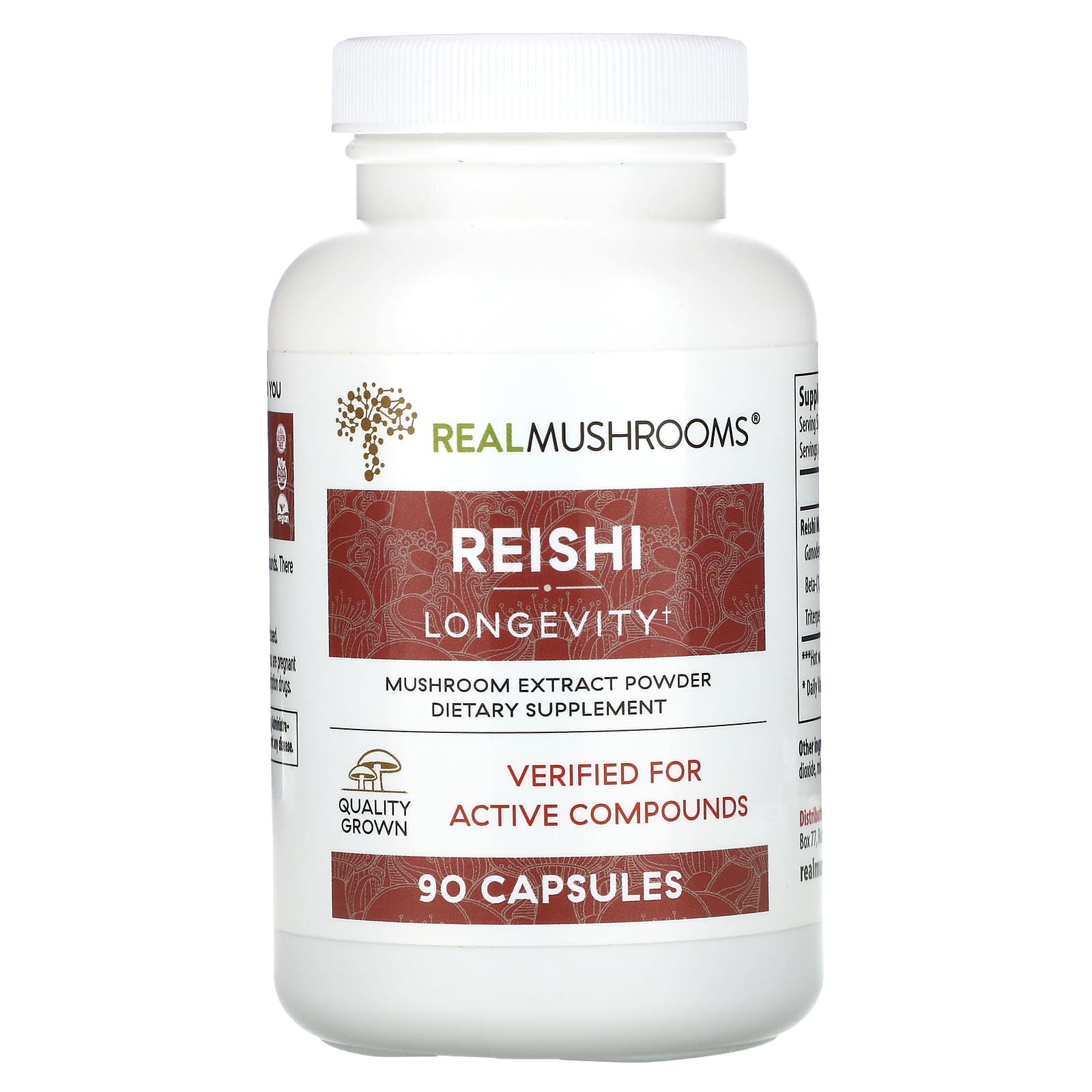 Real Mushrooms-Reishi-Longevity-90 Capsules