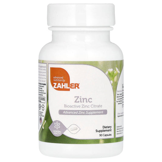 Zahler-Zinc-Bioactive Zinc Citrate-90 Capsules