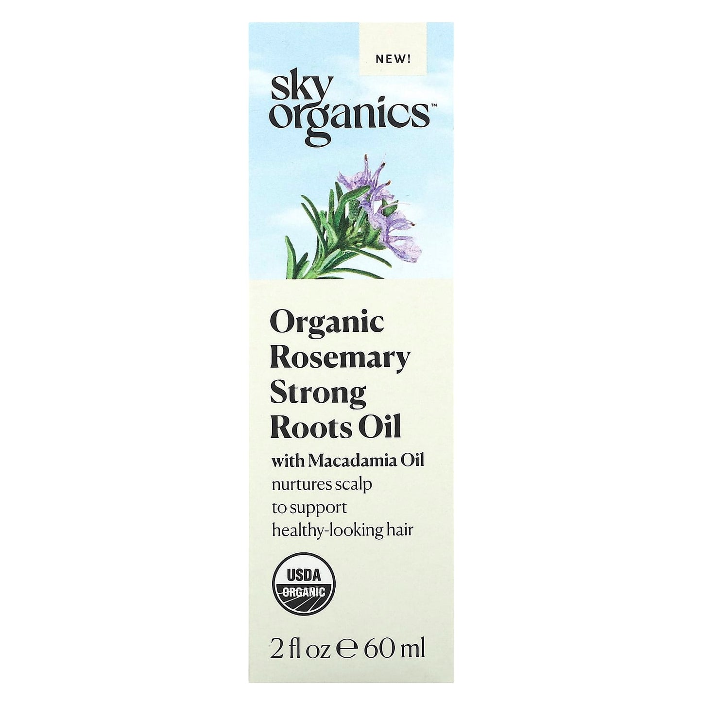 Sky Organics, Organic Rosemary Strong Roots Oil with Macadamia Oil, 2 fl oz (60 ml)