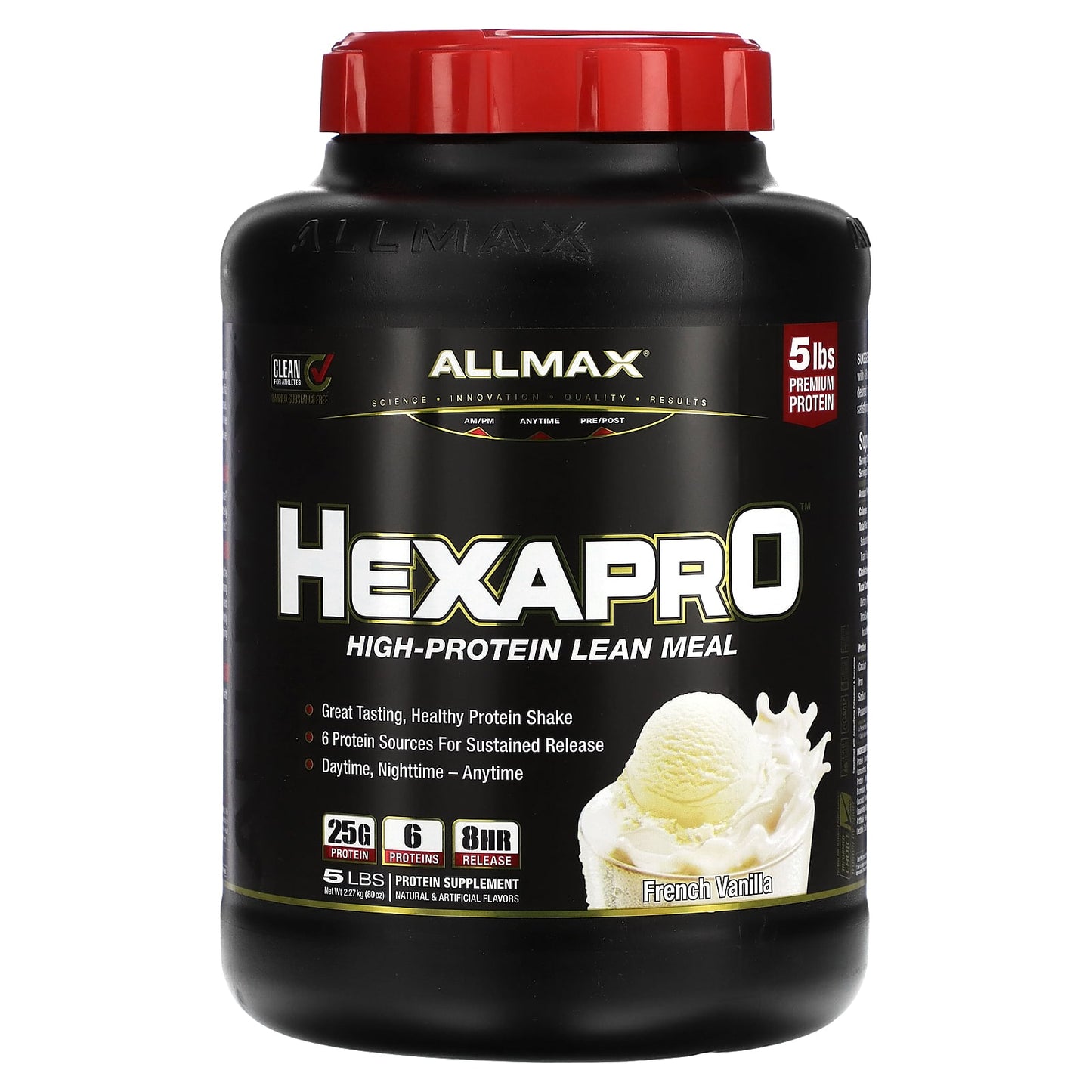 ALLMAX-Hexapro-High-Protein Lean Meal-French Vanilla-5 lbs (2.27 kg)