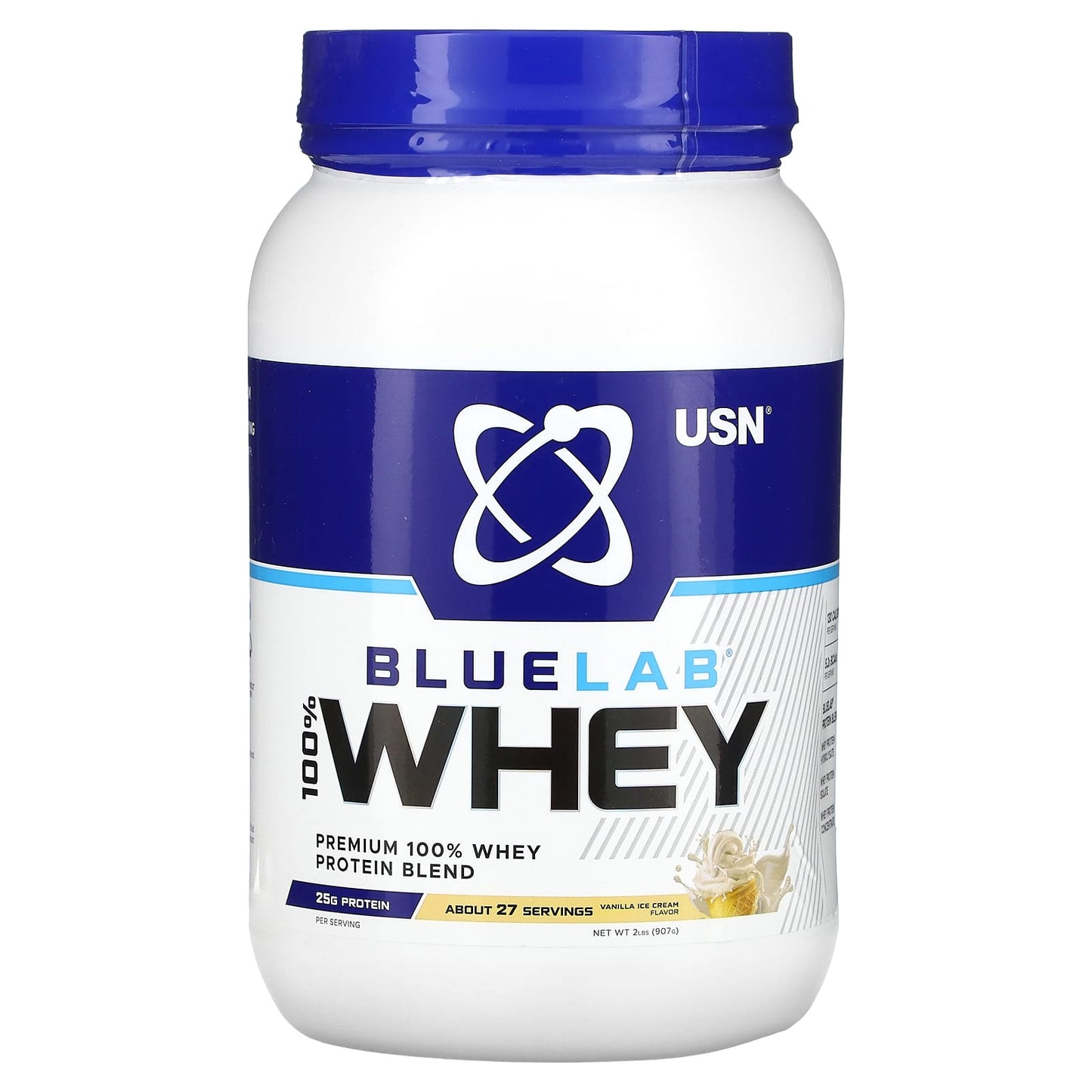 USN-Bluelab-100% Whey-Vanilla Ice Cream-2 lbs (907 g)