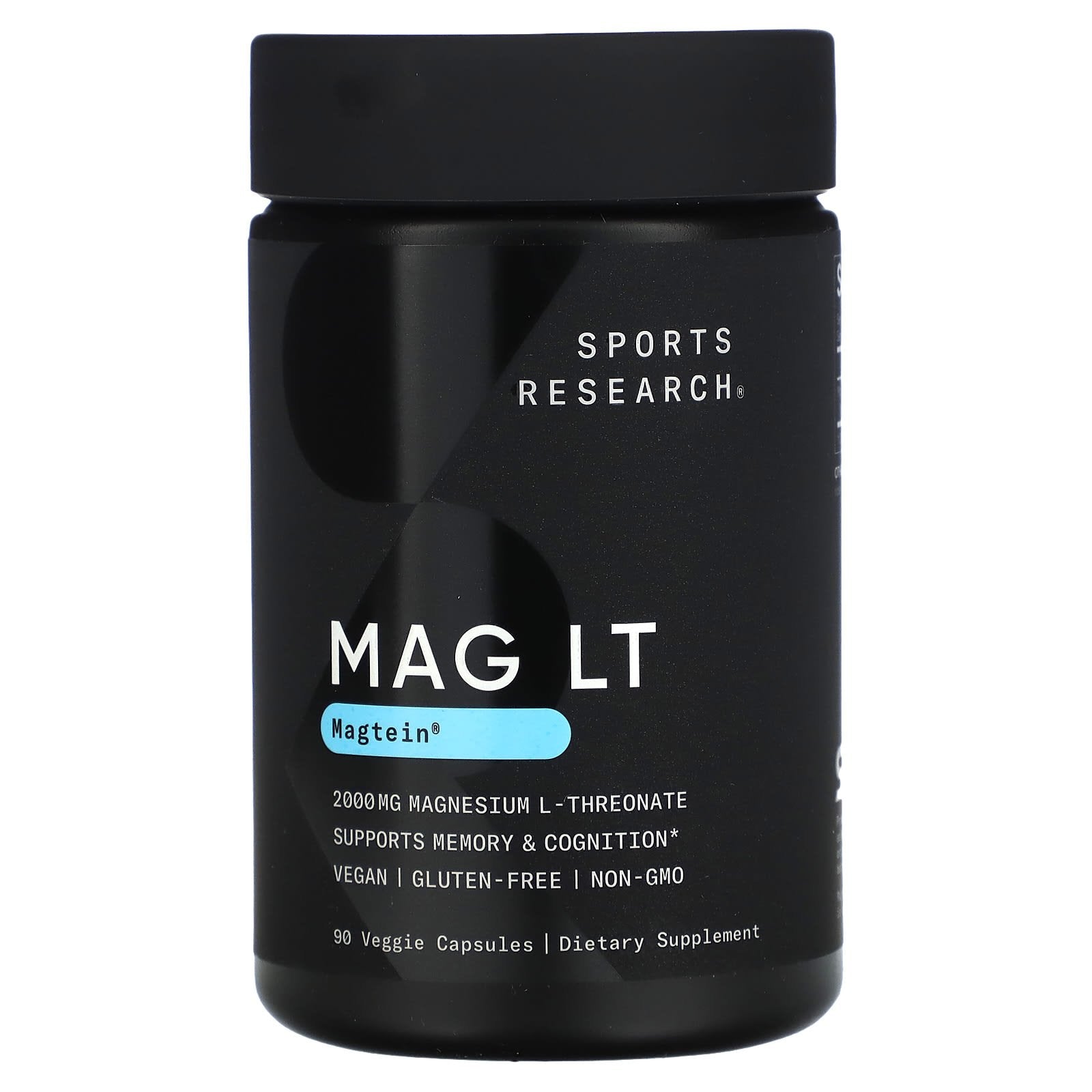 Sports Research-MAG LT-Magtein-2,000 mg-90 Veggie Capsules (666 mg per Capsule)