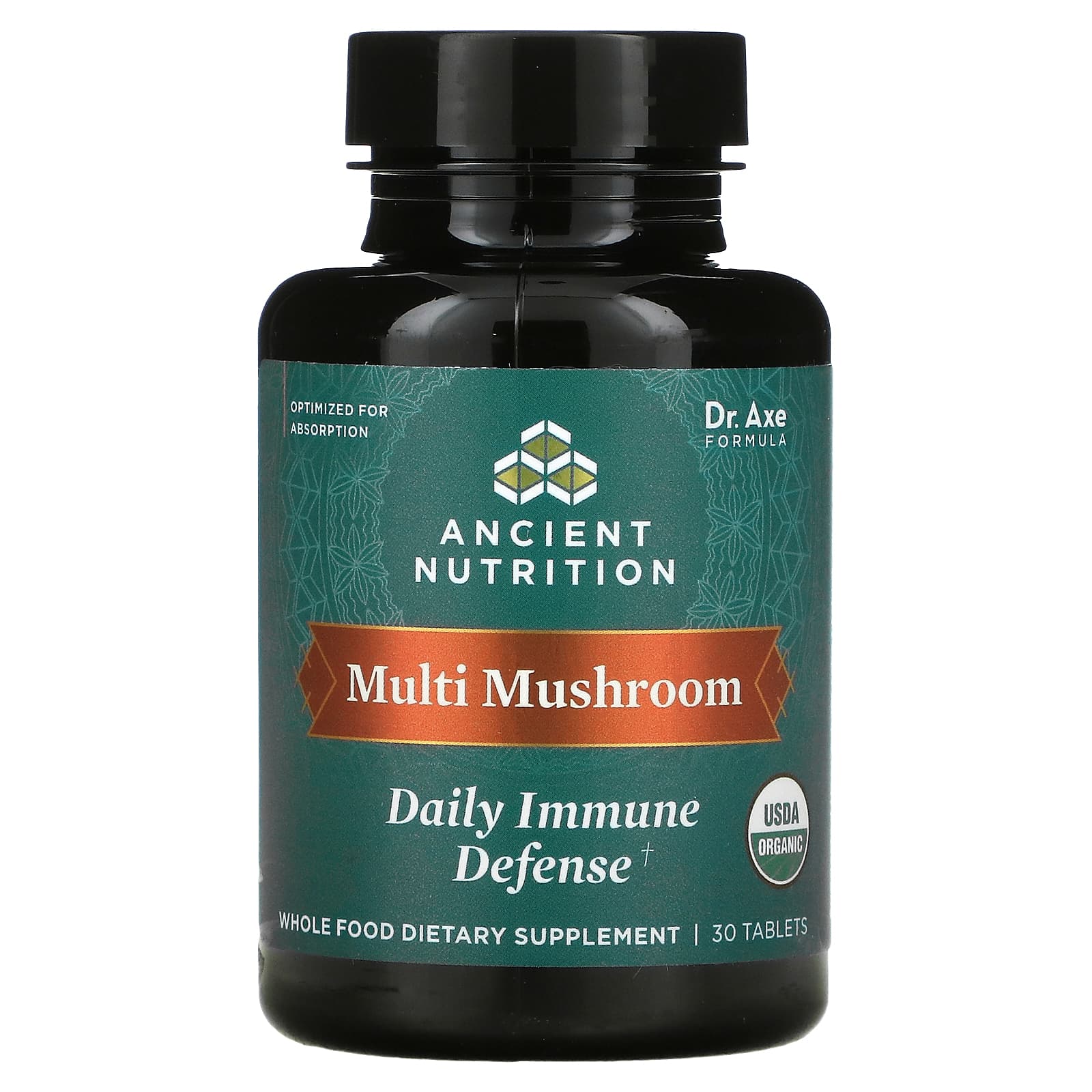 Ancient Nutrition-Multi Mushroom-Daily Immune Defense-30 Tablets