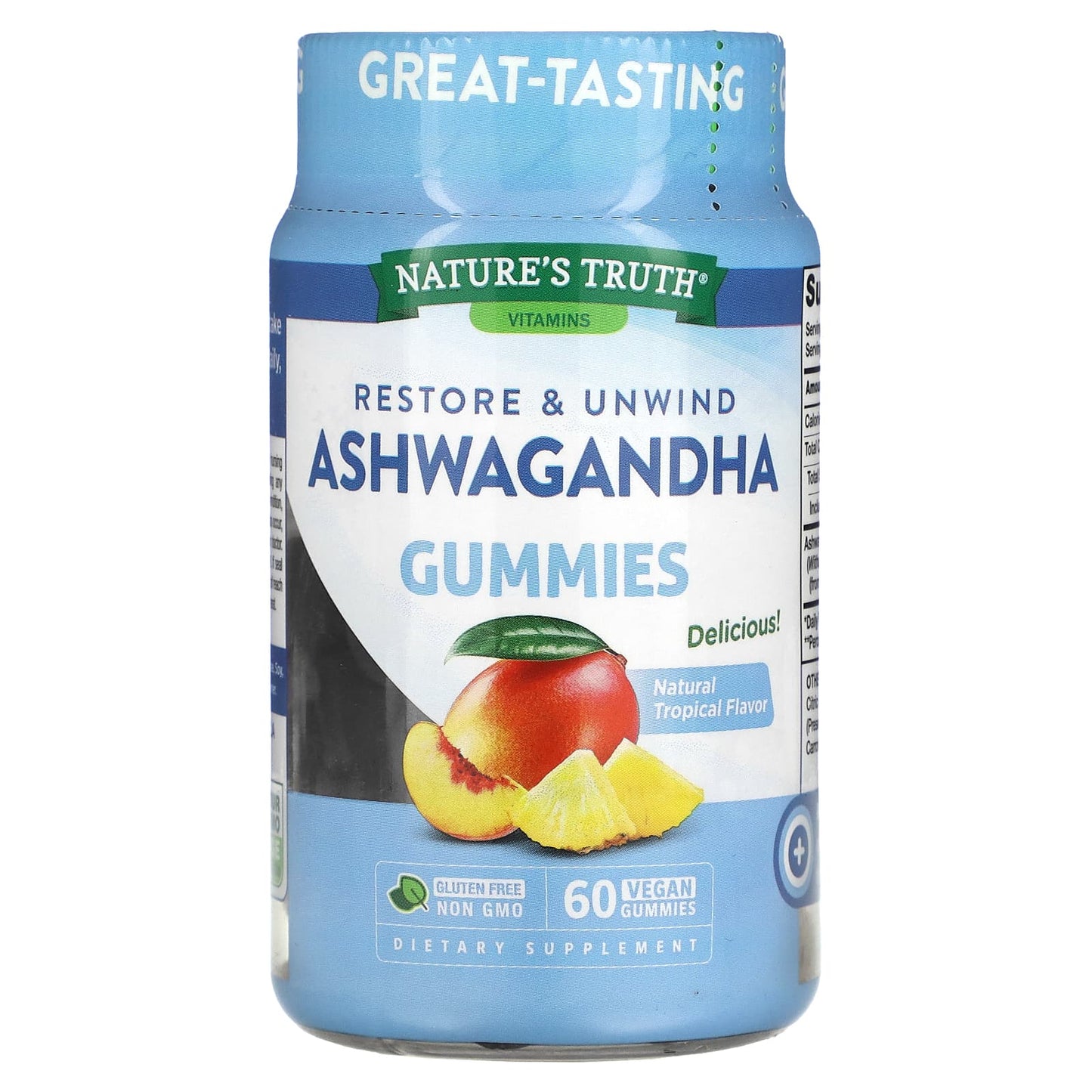 Nature's Truth-Ashwagandha-Natural Tropical-60 Vegan Gummies