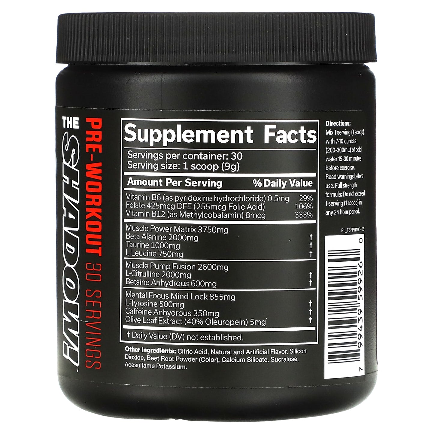 JNX Sports, The Shadow, Pre-Workout, Fruit Punch, 9.5 oz (270 g)