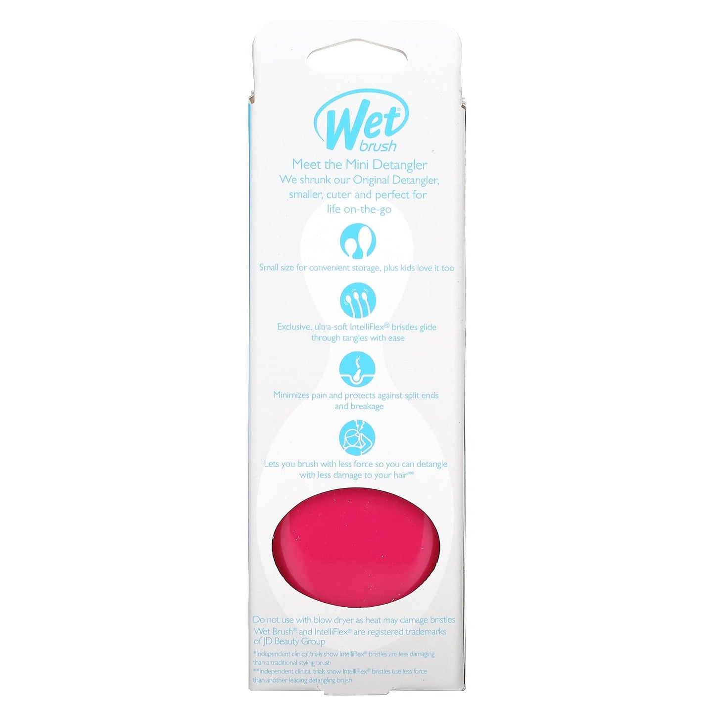 Wet Brush, Mini Detangler Brush, Pink, 1 Brush