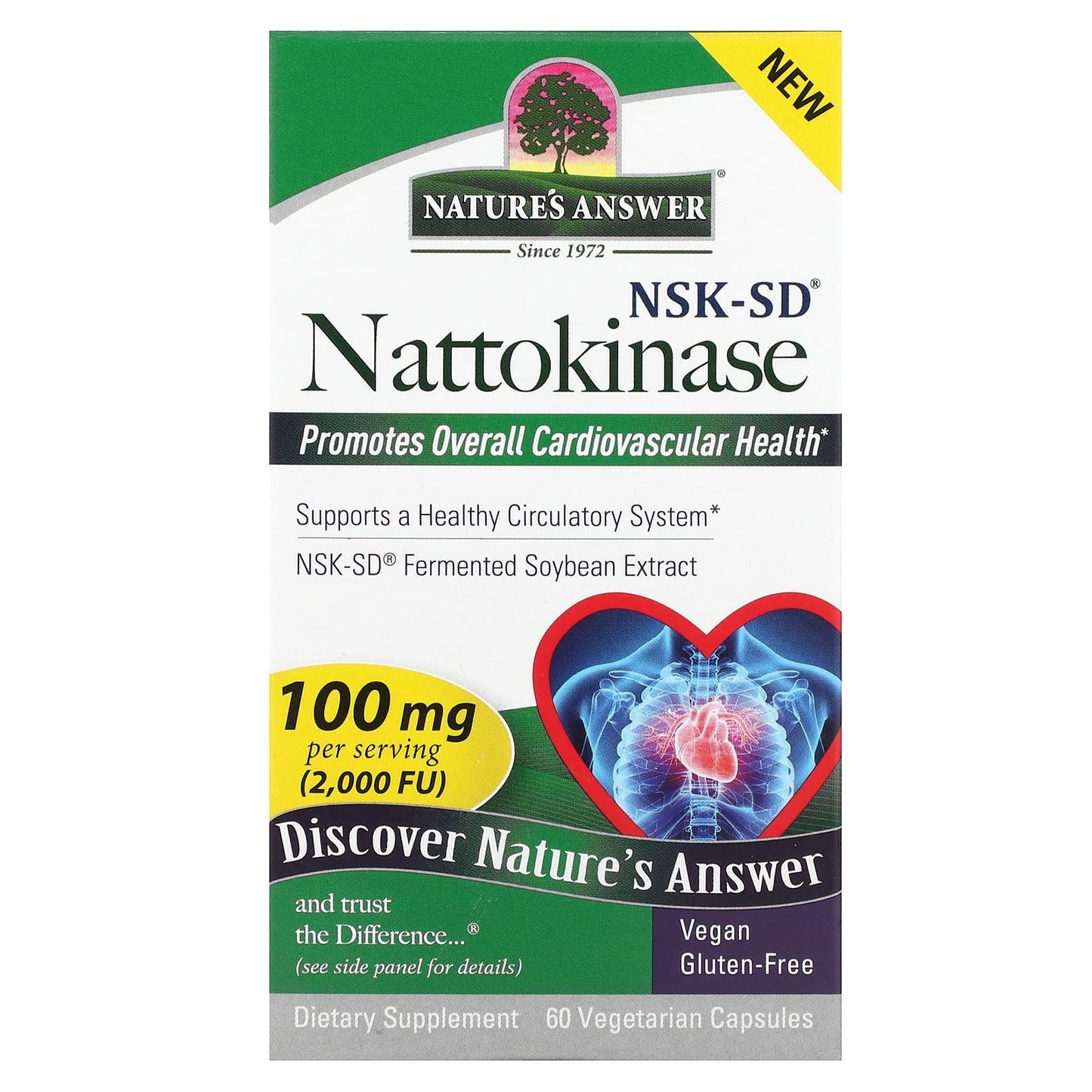 Nature's Answer-Nattokinase-100 mg-60 Vegetarian Capsules