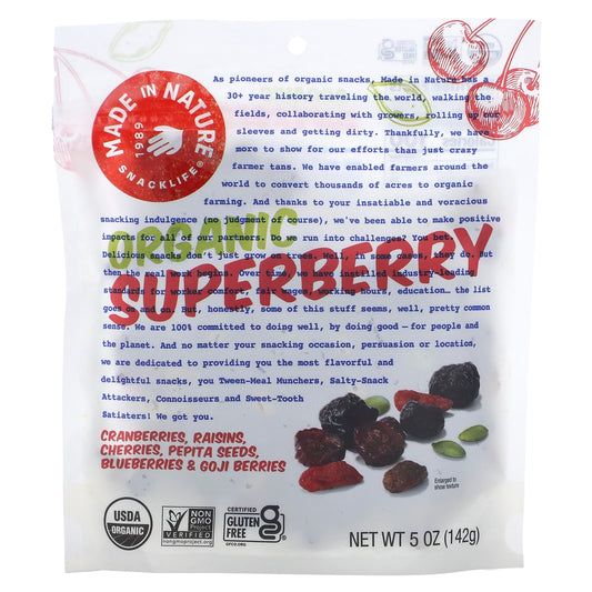 Made in Nature-Organic Superberry-Cranberries-Raisins-Cherries-Pepita Seeds-Blueberries & Goji Berries-5 oz (142 g)