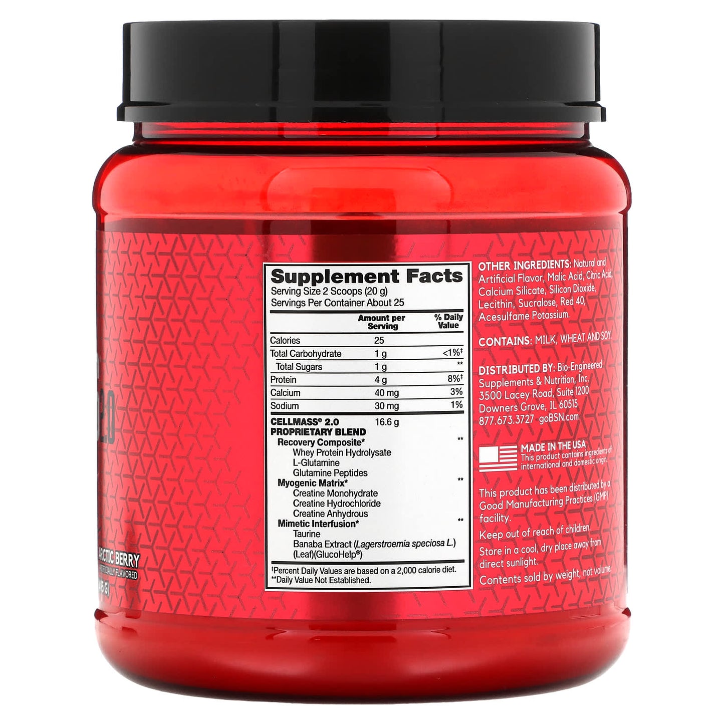 BSN, Cellmass 2.0, Advanced Strength, Arctic Berry, 1.09 lb (495 g)