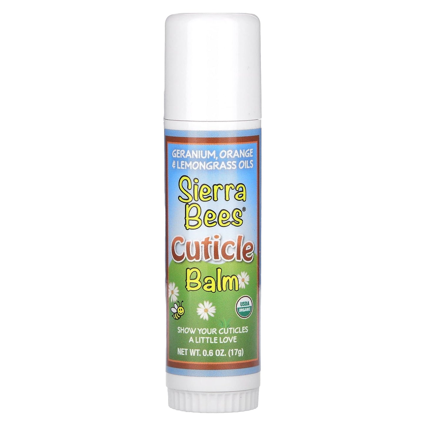 Sierra Bees-Cuticle Care Balm Stick-Geranium-Orange & Lemongrass-0.6 oz (17 g)