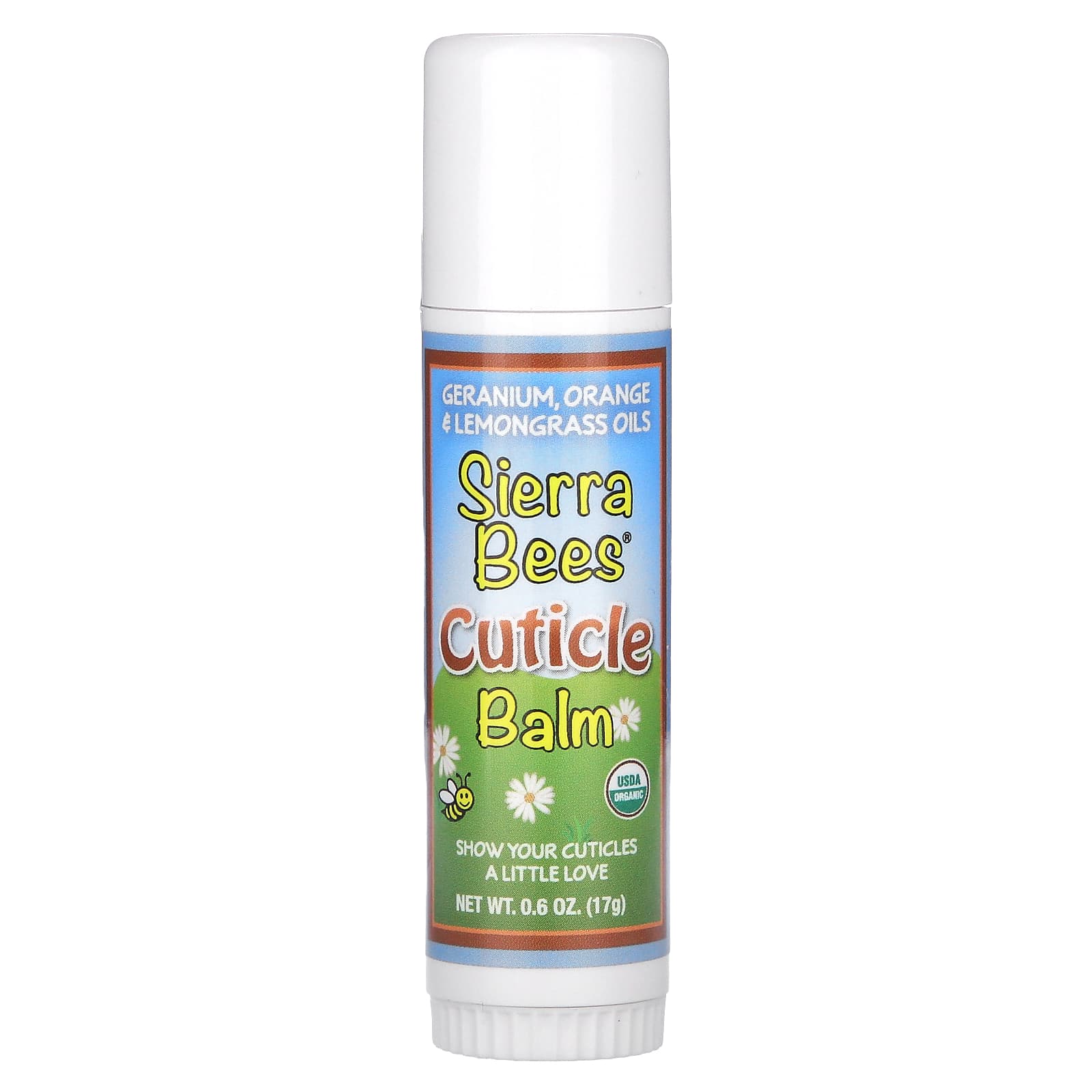 Sierra Bees-Cuticle Care Balm Stick-Geranium-Orange & Lemongrass-0.6 oz (17 g)