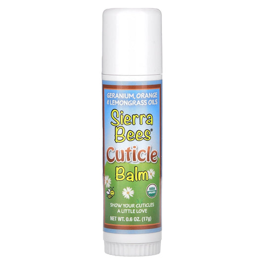 Sierra Bees-Cuticle Care Balm Stick-Geranium-Orange & Lemongrass-0.6 oz (17 g)