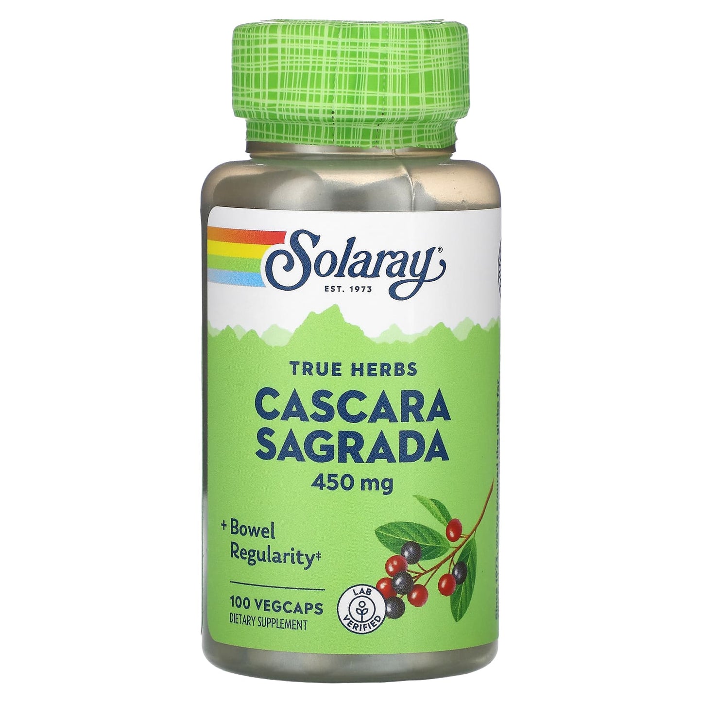 Solaray-Cascara Sagrada-True Herbs-450 mg-100 VegCaps