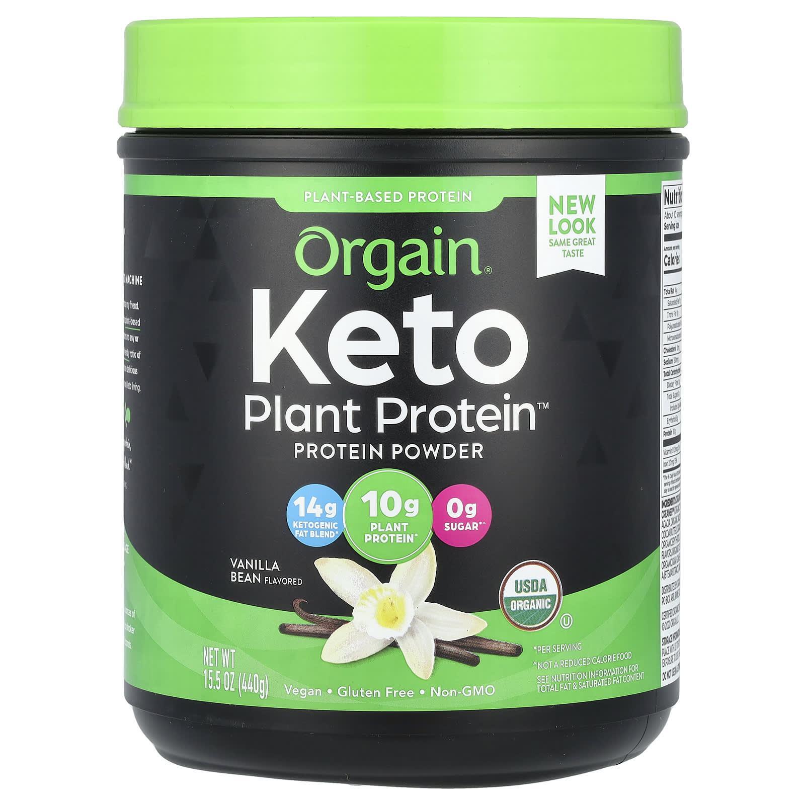 Orgain-Keto-Plant Protein Powder-Vanilla Bean-15.5 oz (440 g)