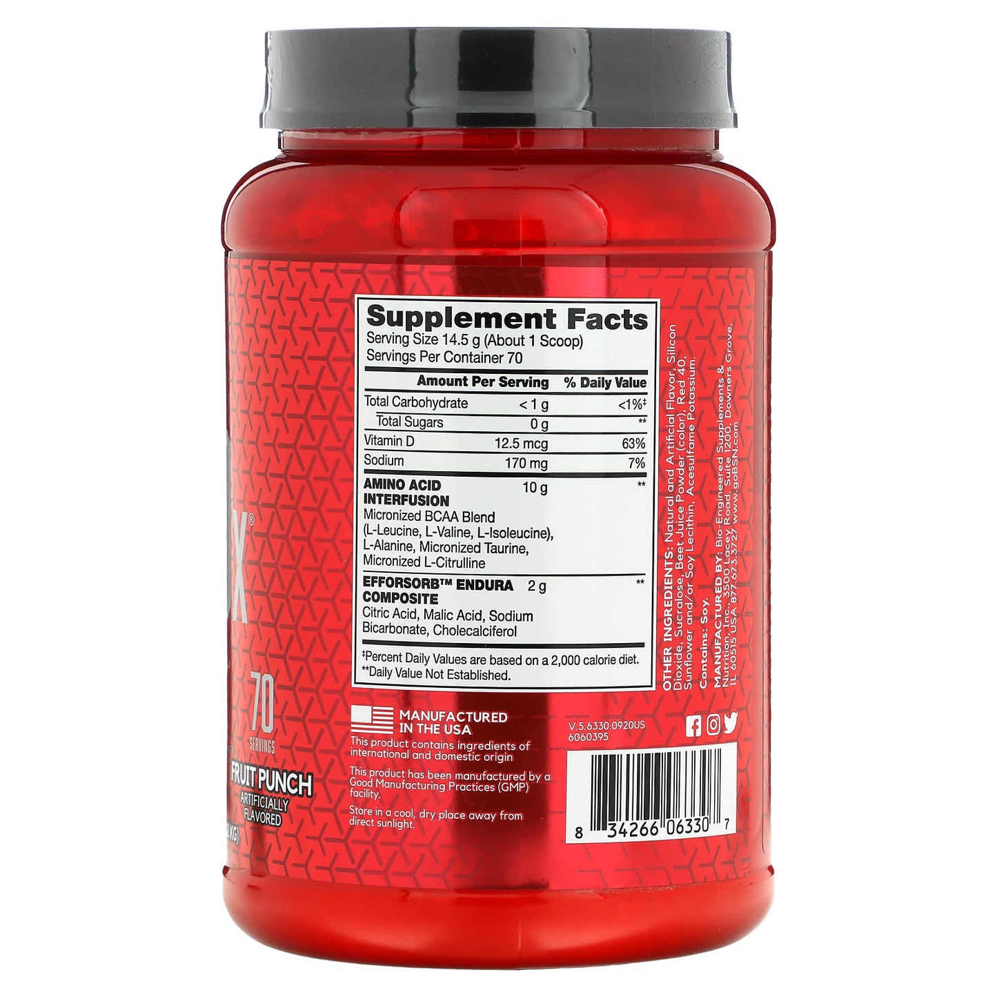 BSN, AminoX, Endurance & Recovery, Fruit Punch, 2.24 lb (1.02 kg)