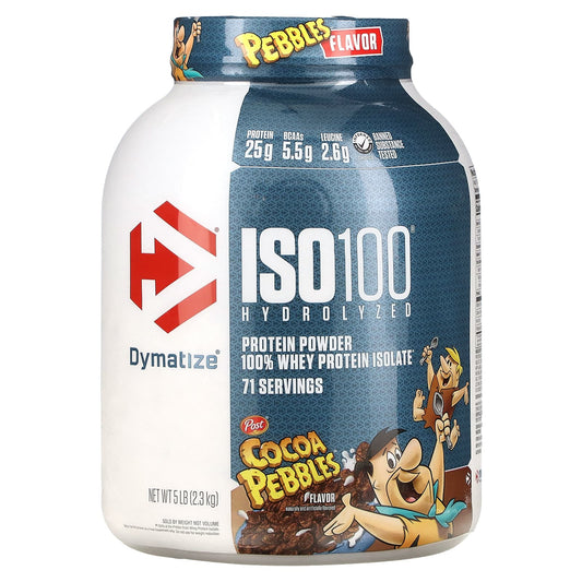 Dymatize-ISO100 Hydrolyzed-100% Whey Protein Isolate-Cocoa Pebbles-5 lb (2.3 kg)