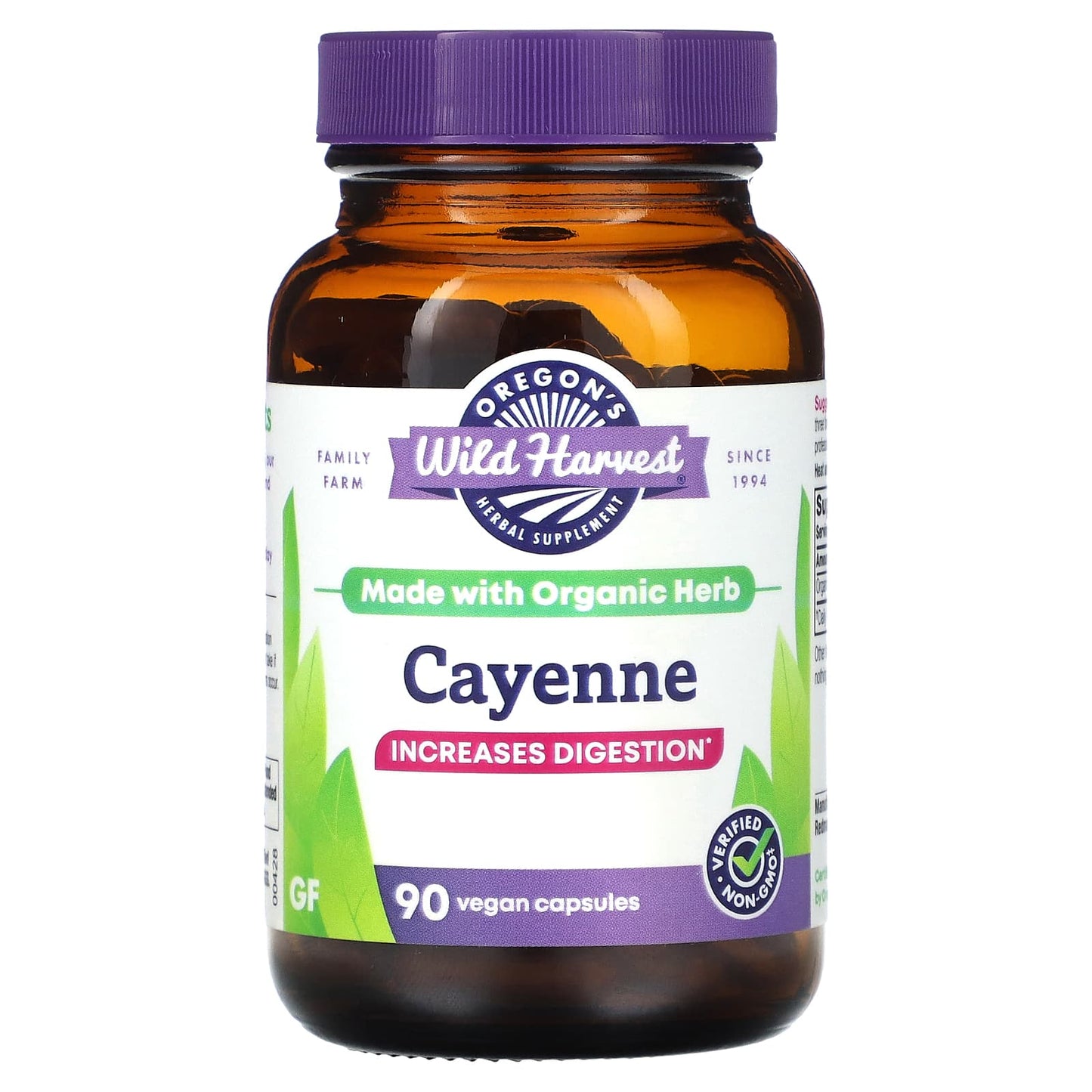 Oregons Wild Harvest-Cayenne-90 Vegan Capsules