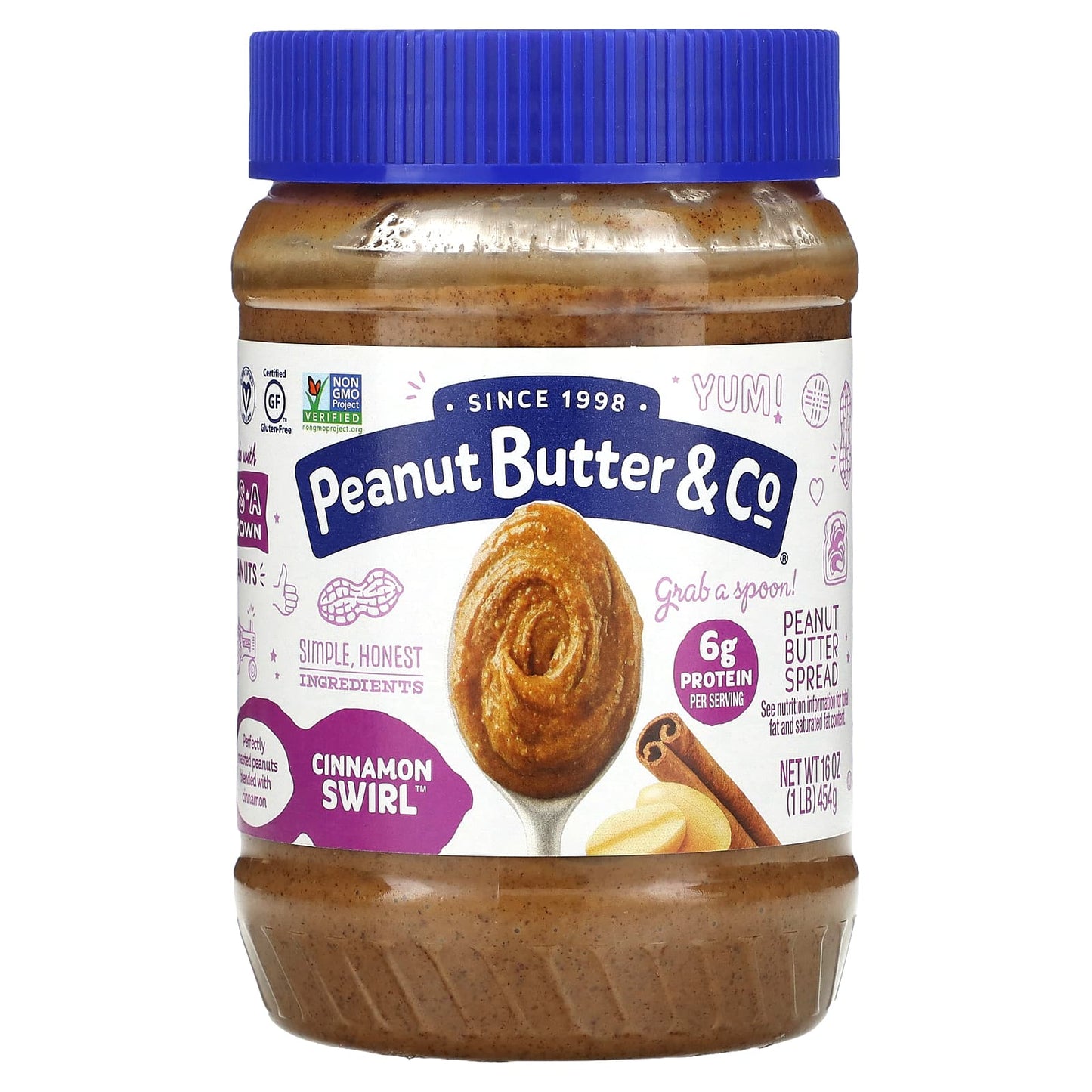 Peanut Butter & Co.-Peanut Butter Spread-Cinnamon Swirl-16 oz (454 g)