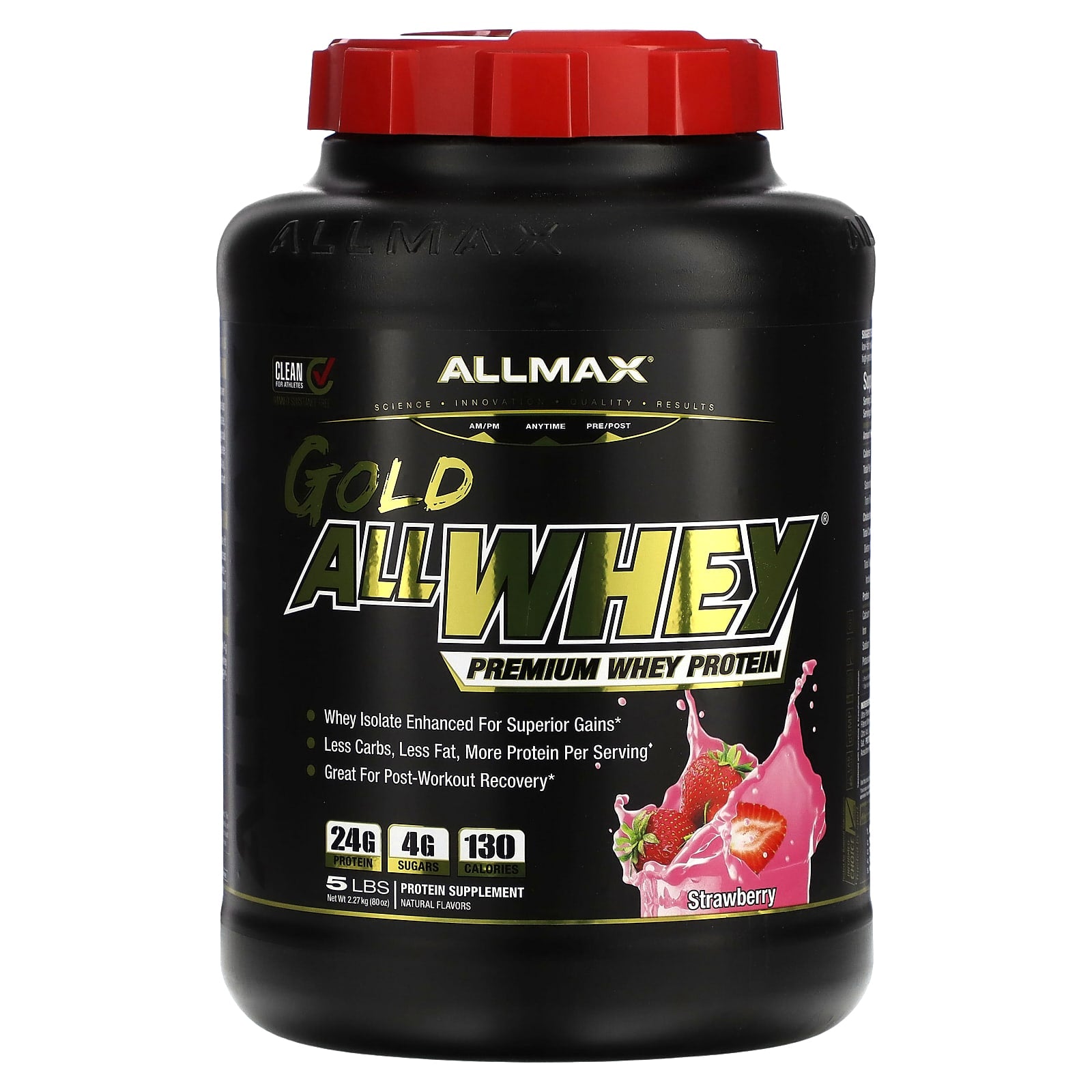 ALLMAX-Gold AllWhey-Premium Whey Protein-Strawberry-5 lbs (2.27 kg)