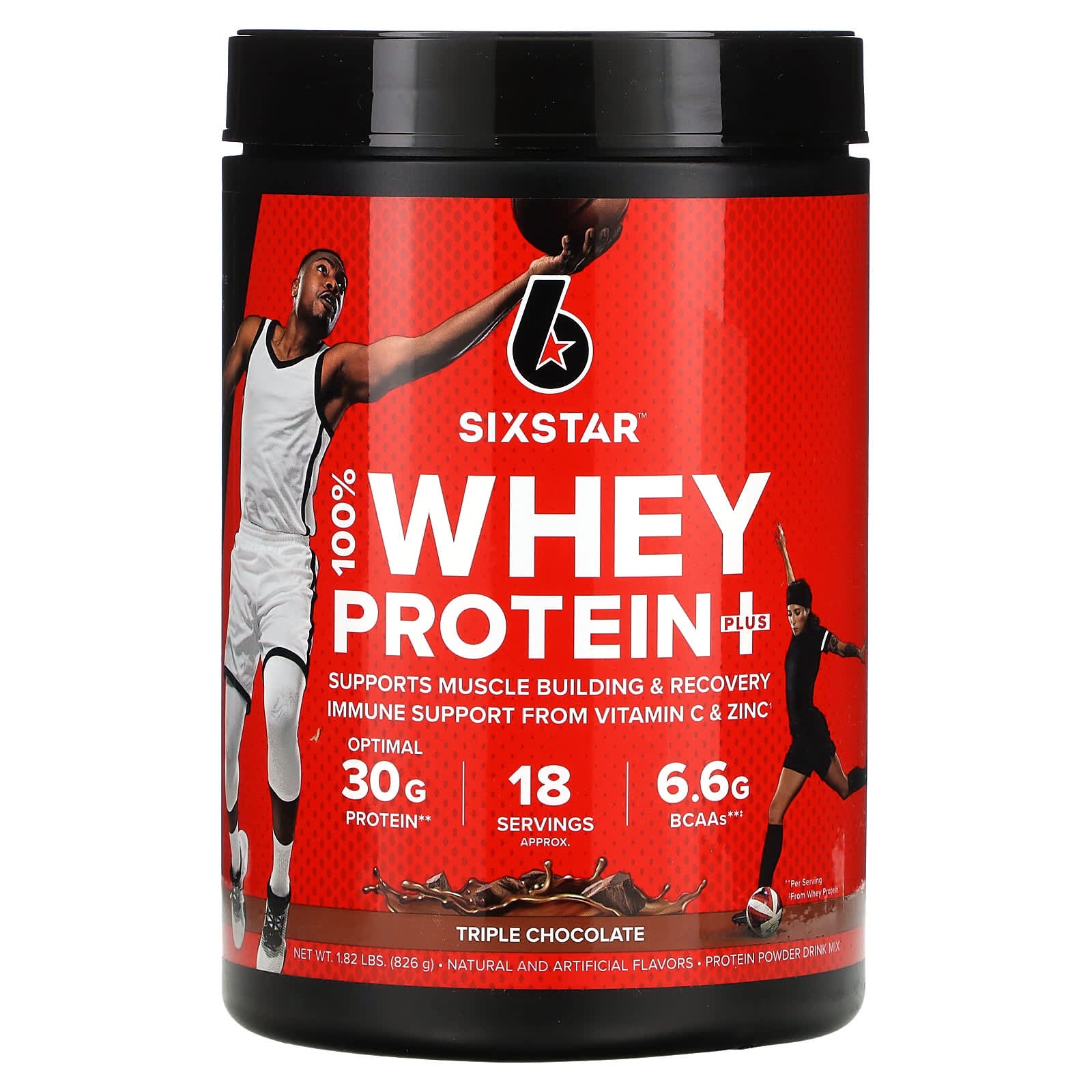 SIXSTAR-100% Whey Protein Plus-Triple Chocolate-1.82 lbs (826 g)