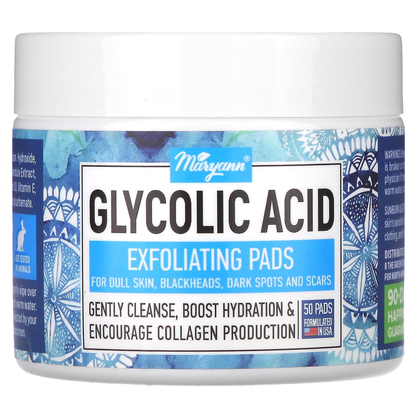 Maryann Organics-Glycolic Acid-Exfoliating Pads-50 Pads