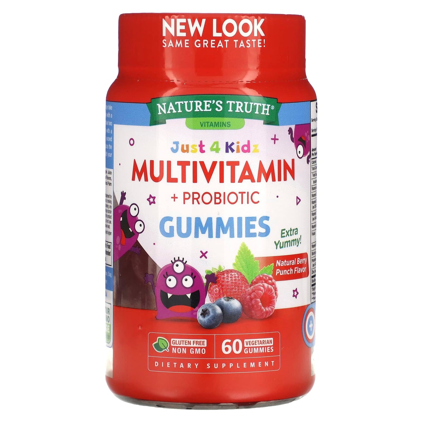 Nature's Truth-Just 4 Kidz-Multivitamin + Probiotic-Natural Berry Punch-60 Vegetarian Gummies