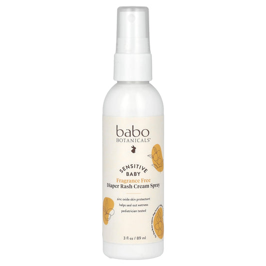 Babo Botanicals-Sensitive Baby-Diaper Rash Cream Spray-Fragrance Free-3 fl oz (89 ml)