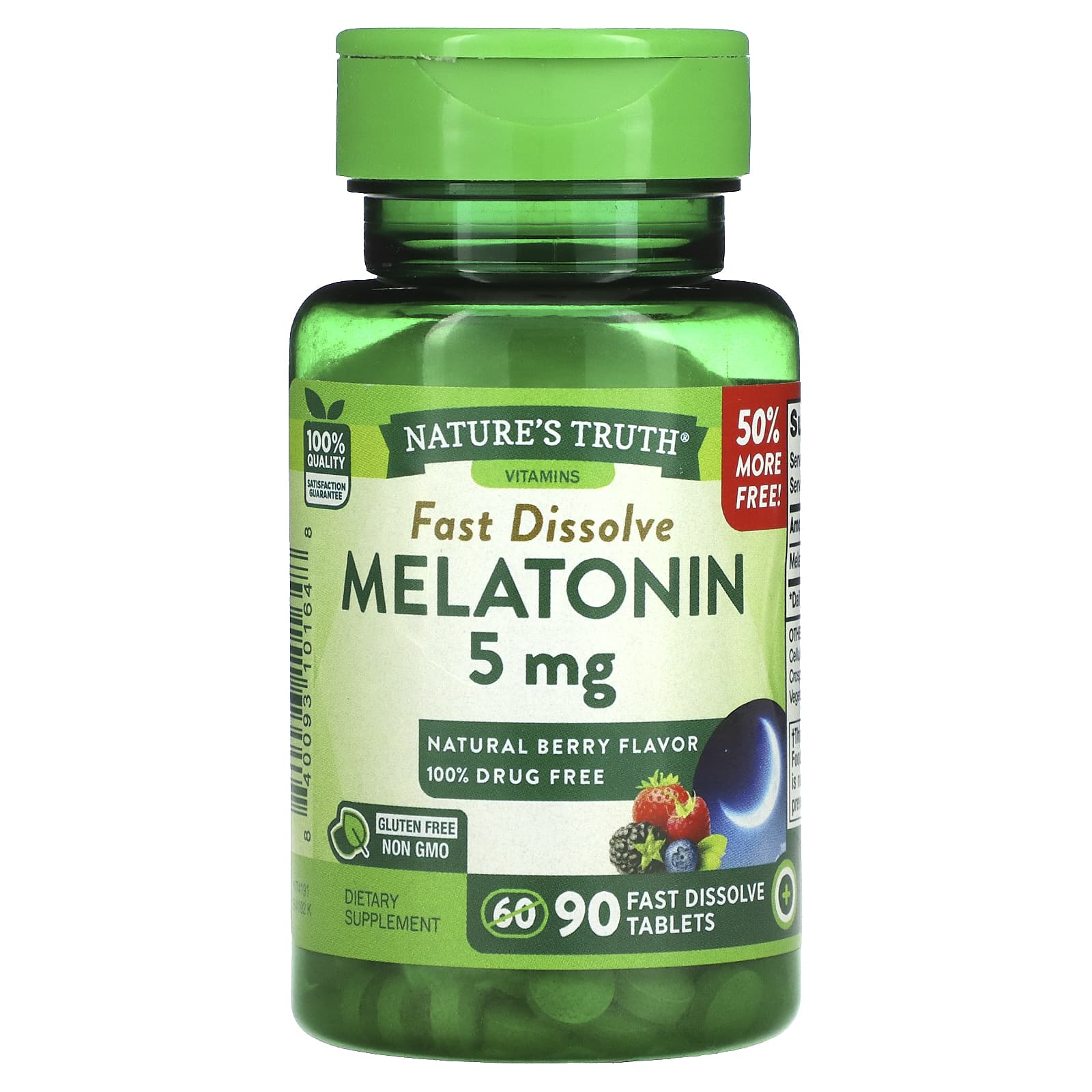 Nature's Truth-Melatonin-Natural Berry-5 mg-90 Fast Dissolve Tablets