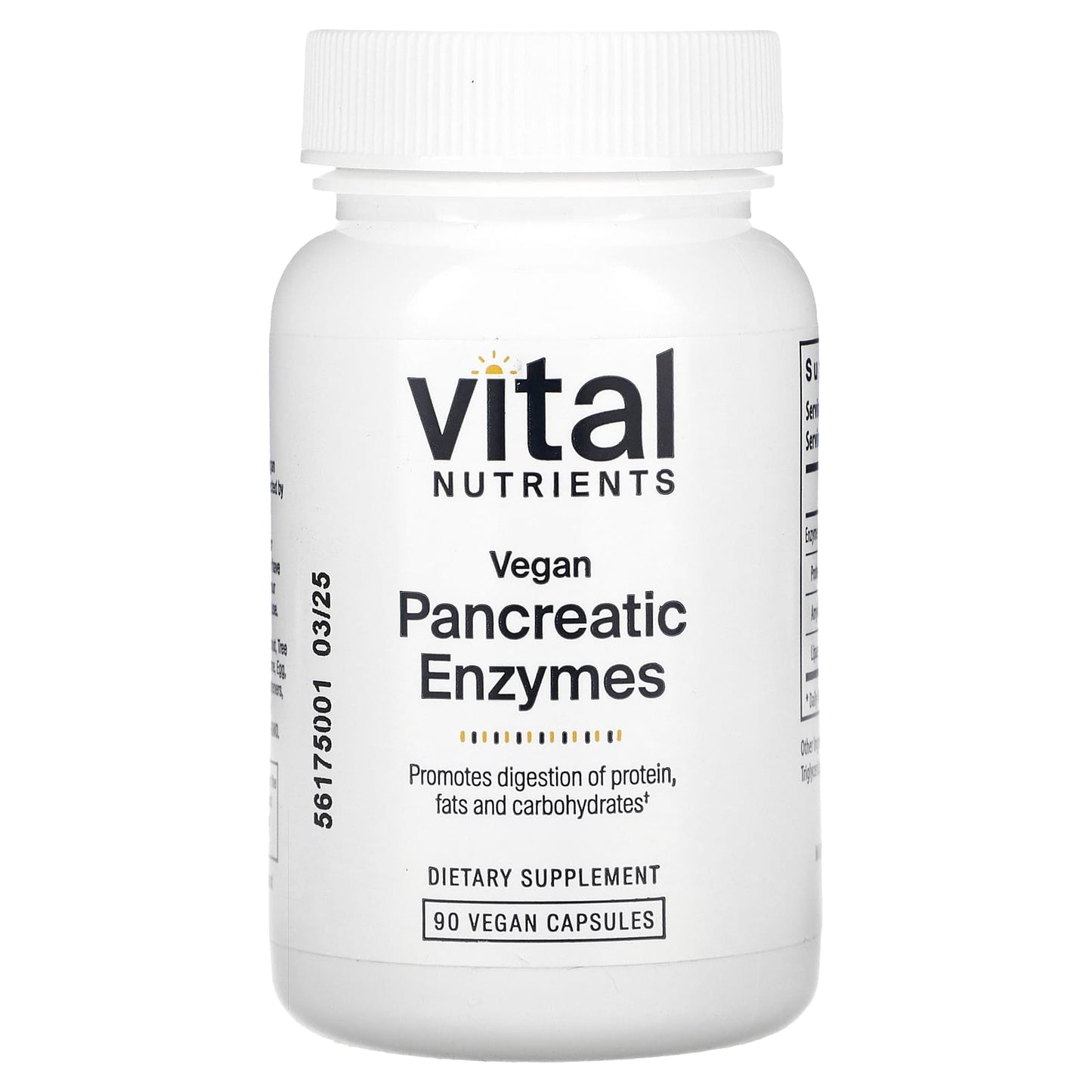 Vital Nutrients-Vegan Pancreatic Enzymes-90 Vegan Capsules