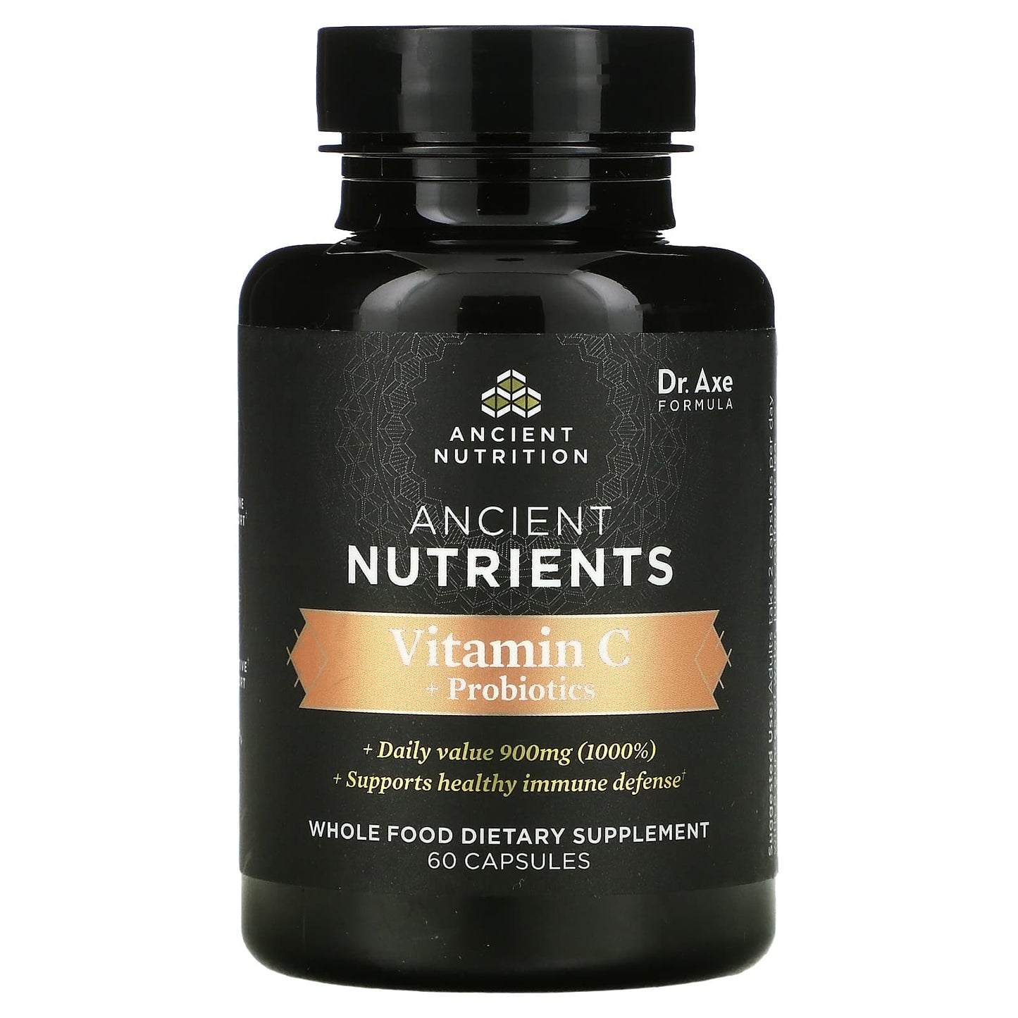 Ancient Nutrition-Vitamin C + Probiotics-60 Capsules