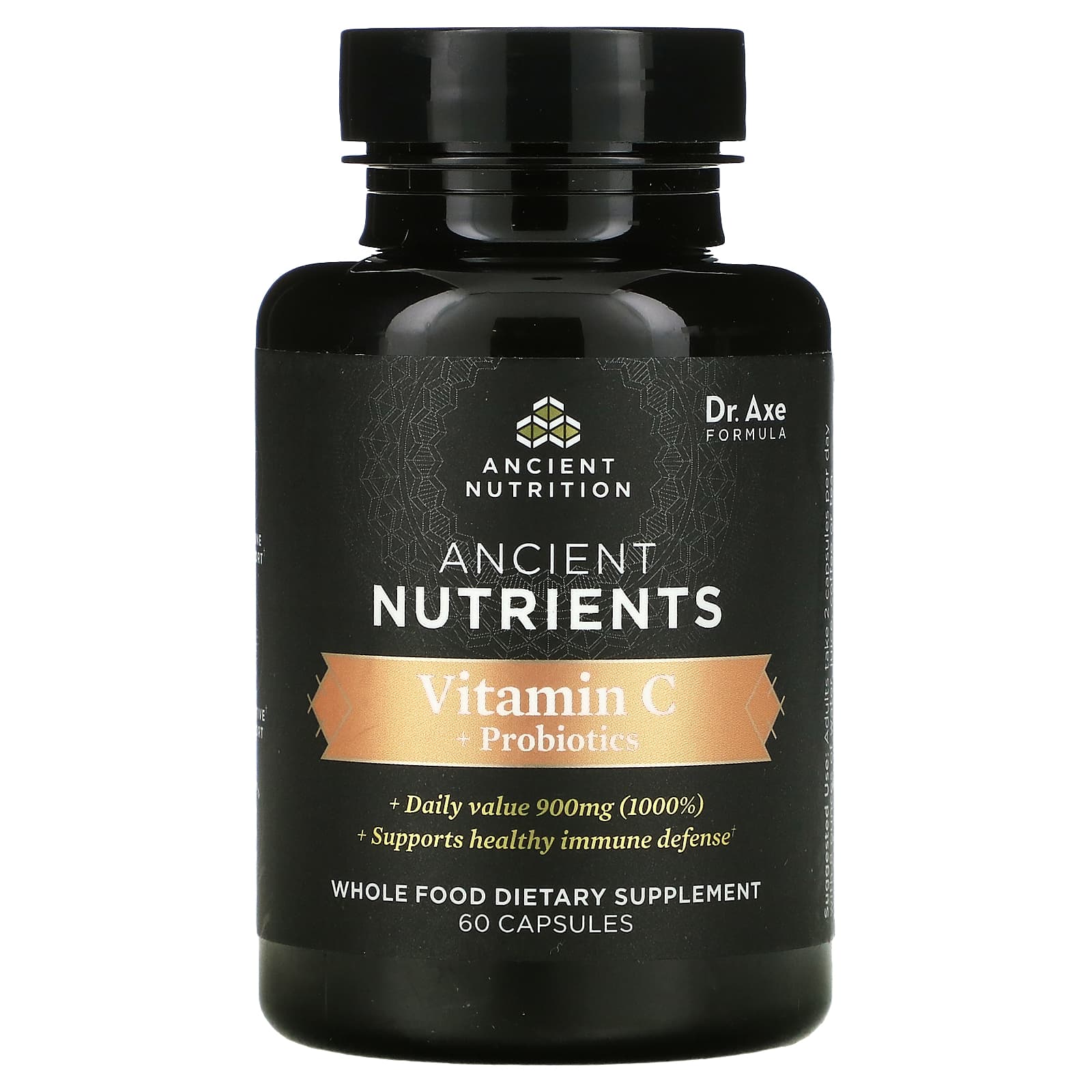 Ancient Nutrition-Vitamin C + Probiotics-60 Capsules