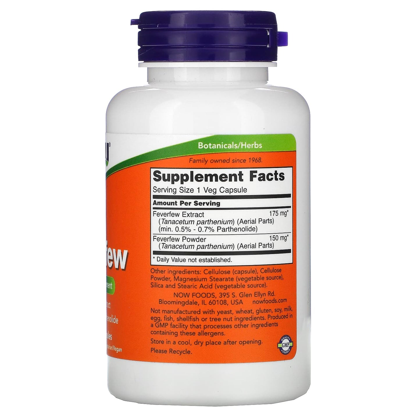 NOW Foods, Feverfew, 100 Veg Capsules