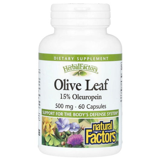 Natural Factors-HerbalFactors-Olive Leaf-500 mg-60 Capsules