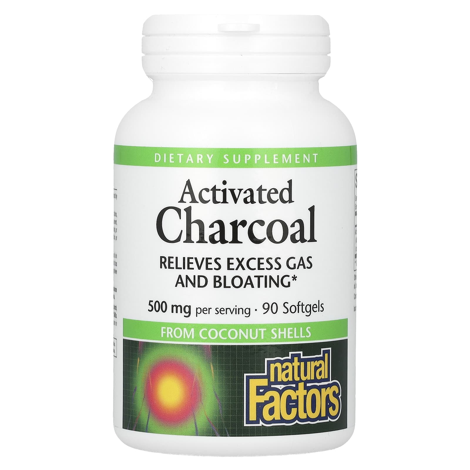 Natural Factors-Activated Charcoal-500 mg-90 Softgels (250 mg per Softgel)